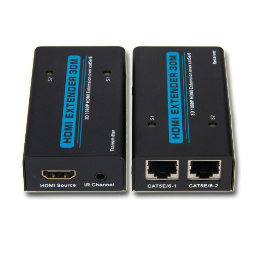 HDMI Extender 30M HDMI to RJ45 Extender Over CAT5E/6x2 With IR