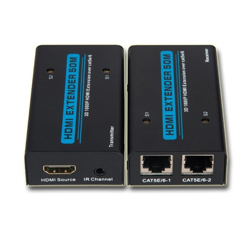 HDMI Extender 50M HDMI to RJ45 Extender Over CAT5E/6x2 With IR