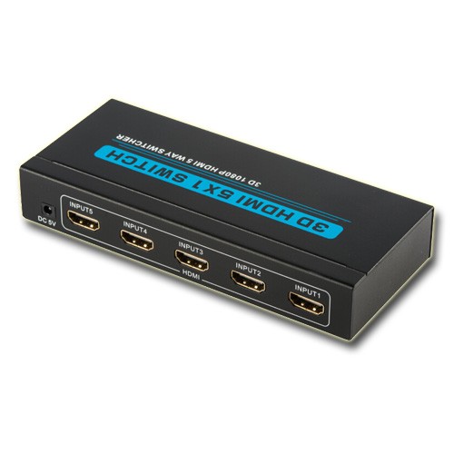 HDMI Switch 5x1,3D Full HD 1080P,HDMI1.3 Version